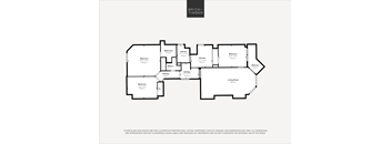 A black and white image of a floor plan for a Brick+Timber property.
