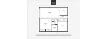 A black and white image of a floor plan for a property by Brick+Timber.