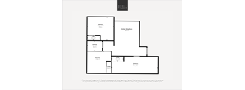 A floor plan for a Brick+Timber house with a kitchen, dining room, and two bedrooms.