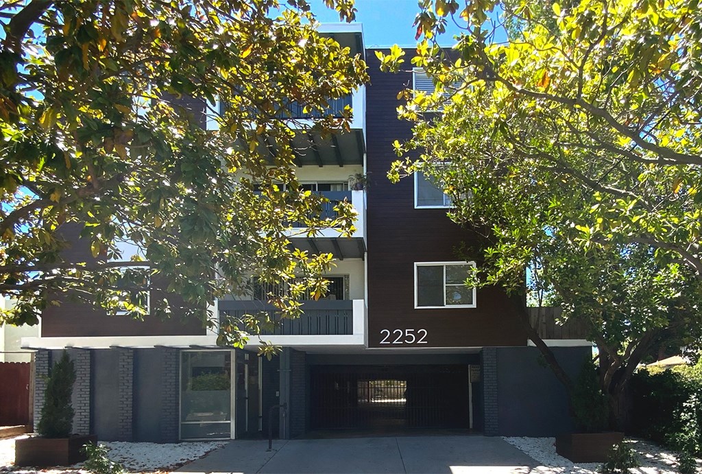 Exterior of the apartment building.