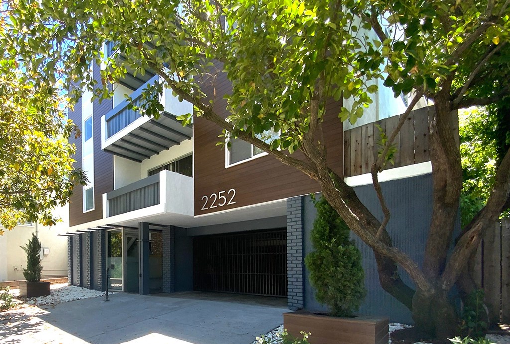 Exterior of the apartment building.