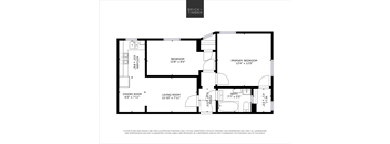 A black and white image of a floor plan for a brick and timber home.