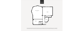 A black and white image of a floor plan for a property by Brick+Timber.