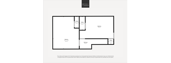 A floor plan of a property with two bedrooms and a study area.