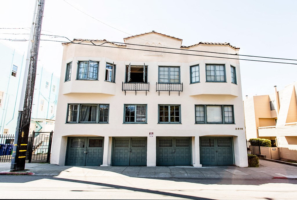 exterior of the apartment building.