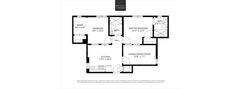 A black and white image of a floor plan for a brick timber home.