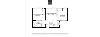A black and white image of a floor plan for a brick and timber home.
