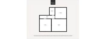 A black and white image of a floor plan for a Brick+Timber property.