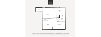 A black and white image of a floor plan for a Brick+Timber property.