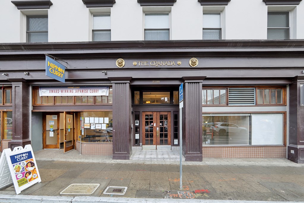 Front exterior view of the apartment building at 2510 Bancroft Way, Berkeley, CA 94704, USA