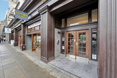 a street view of the entrance