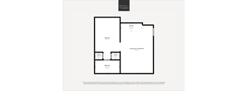A black and white image of a floor plan for a property by Brick+Timber.