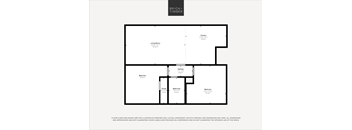 A black and white image of a floor plan for a home by Brick + Timber.