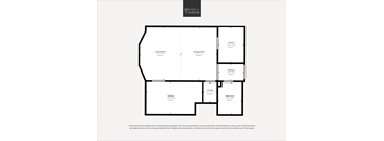 A black and white image of a floor plan for a Brick+Timber property.