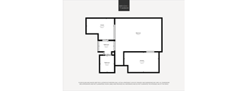 A black and white image of a floor plan for a Brick+Timber property.