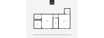 A black and white image of a floor plan for a Brick+Timber property.