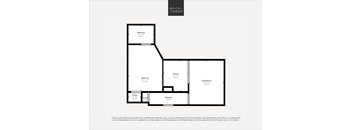 A black and white image of a floor plan for a property by Brick+Timber.