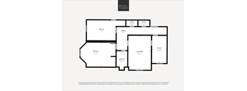 A black and white image of a floor plan for a property by Brick+Timber.