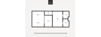 A floor plan of a property with a living room, dining room, kitchen, bathroom, and hallway.