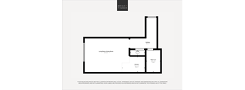 A black and white image of a floor plan for a Brick+Timber home.