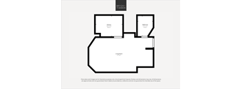 A floor plan for a property by Brick+Timber shows a kitchen, two bedrooms, and a living room.