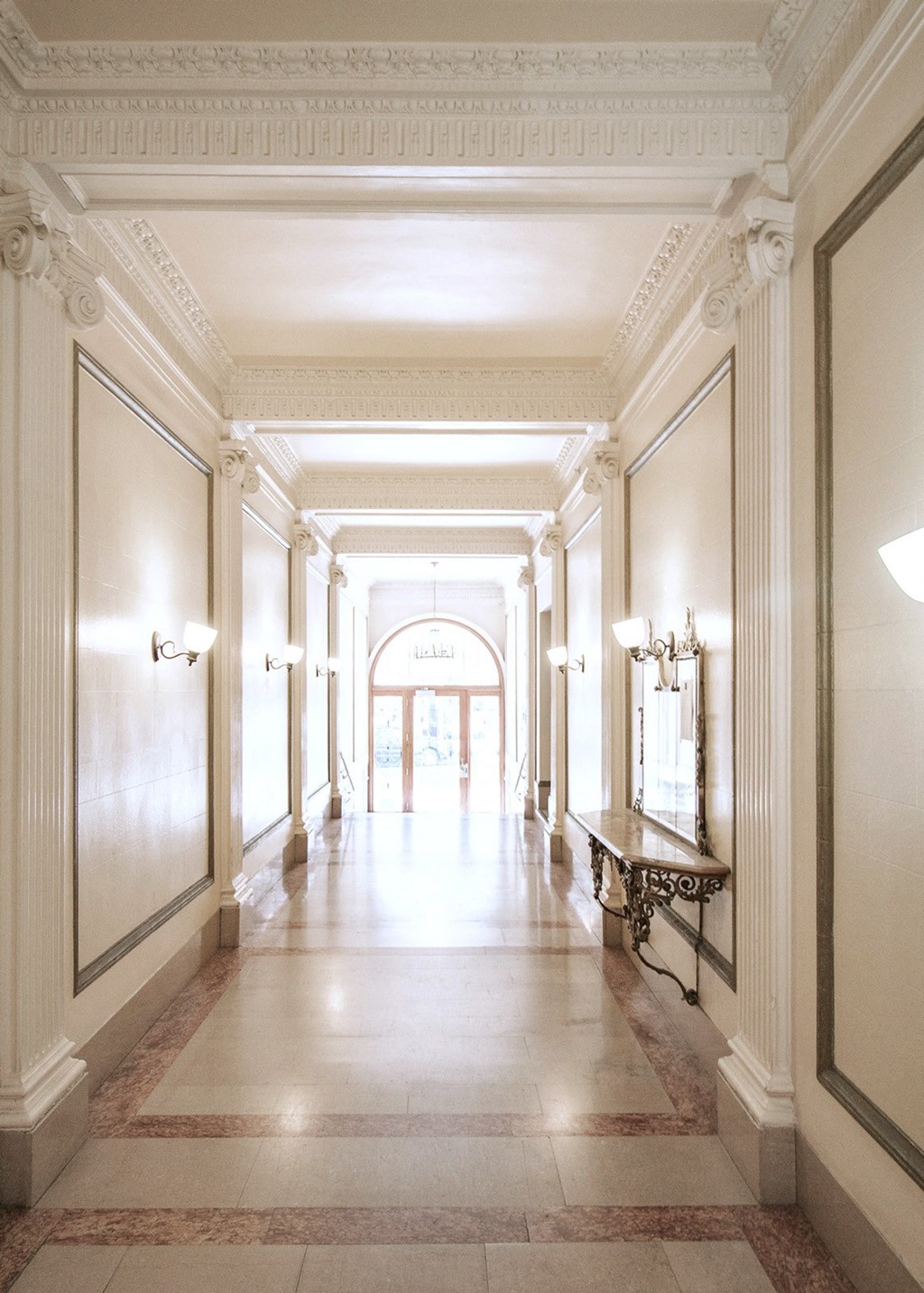 Grand hallway with a high ceiling