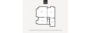 A black and white image of a floor plan for a Brick+Timber property.