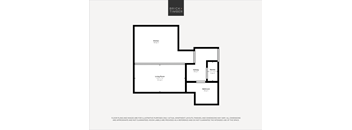 A black and white image of a floor plan for a Brick+Timber property.