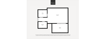 A floor plan for a property with a living room, dining room, kitchen, and bathroom.