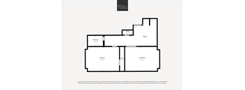 A black and white image of a floor plan for a Brick+Timber property.