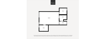 A black and white image of a floor plan for a property by Brick+Timber.