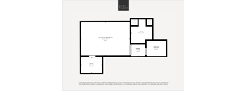 A black and white image of a floor plan for a property by Brick+Timber.