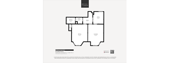 A black and white image of a floor plan for a property by Brick + Timber.