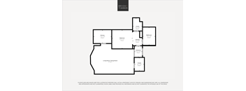A black and white image of a floor plan for a property named Brick+Timber.