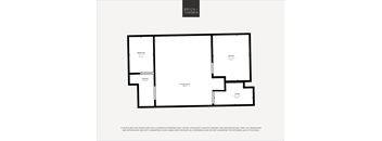 A black and white image of a floor plan for a Brick+Timber property.