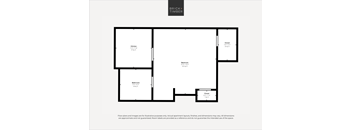 A black and white image of a floor plan for a Brick+Timber property.