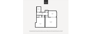 A black and white image of a floor plan for a property named Brick+Timber.
