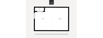 A floor plan of a property with a living room, dining room, and kitchen.