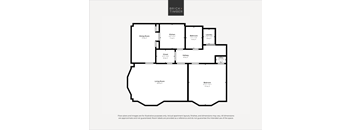 A black and white image of a floor plan for a property by Brick+Timber.