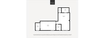 A black and white image of a floor plan for a brick timber building.