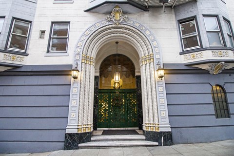Main entrance door of the apartment building at 1801 Gough St, San Francisco, CA 94109, United States