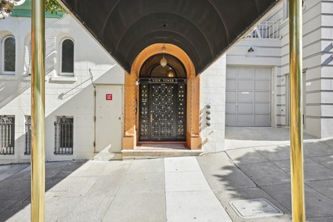 Main entrance door of the apartment building at 2238 Hyde St, San Francisco, CA 94109, USA