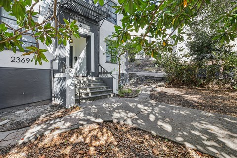 Main entrance door of the apartment building at 2369 Le Conte Ave, Berkeley, CA 94709, USA