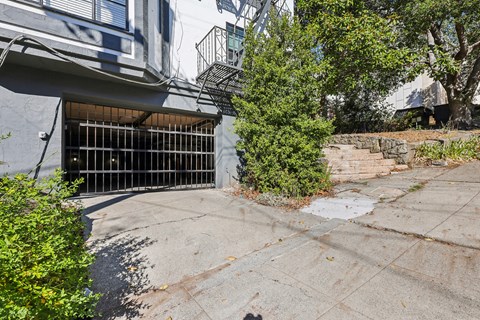Main entrance door of the apartment building at 2369 Le Conte Ave, Berkeley, CA 94709, USA