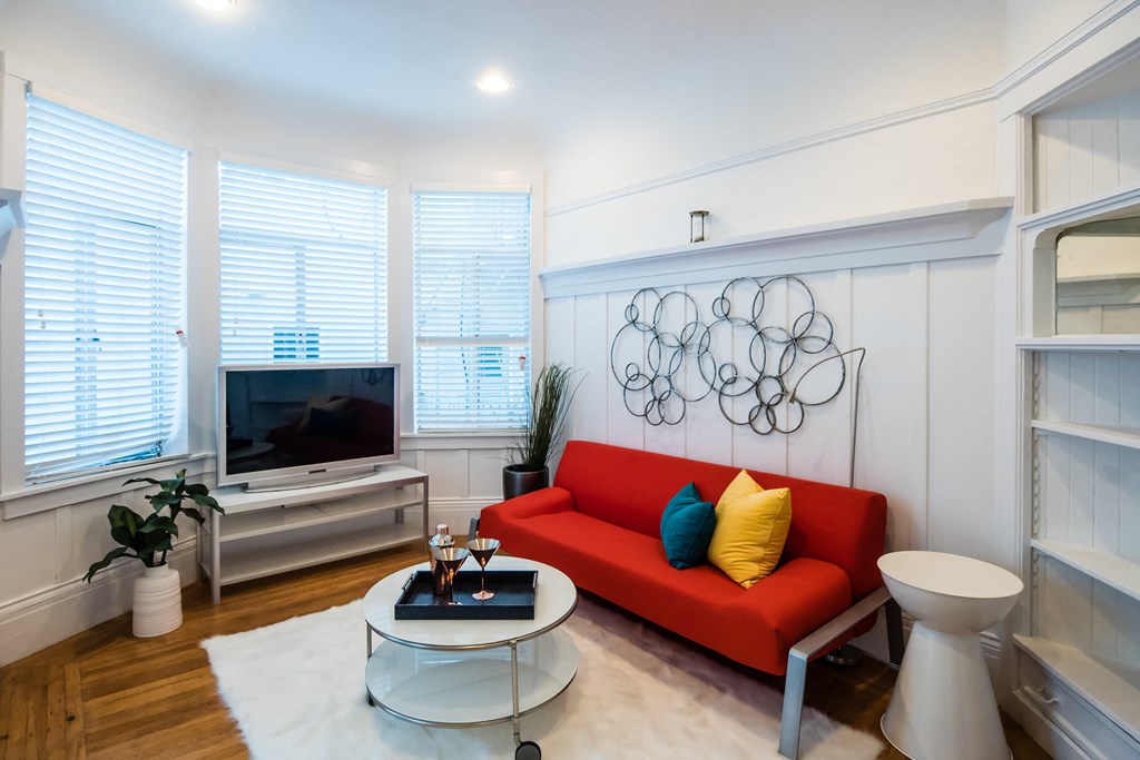 "Living room with chic-designed furniture."