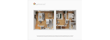 A Parkmerced apartment floor plan and kitchen are for illustrative purposes only.