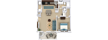 A1 A1s Floorplan at Ansley Place Apartments, Houma, LA 70360
