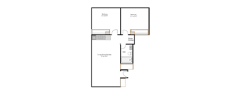 Cedar 2 Bedroom Floorplan