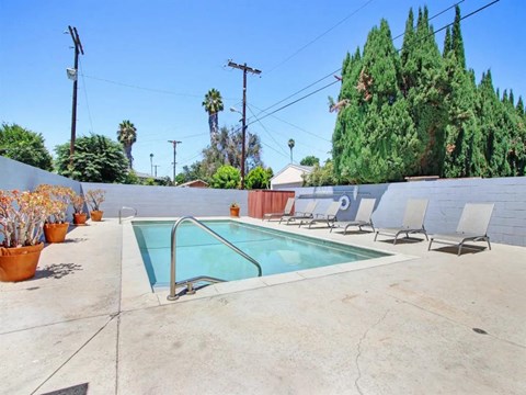 the swimming pool at the apartments for rent