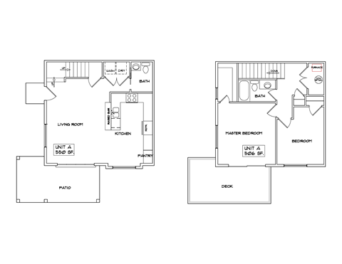 2 Bed 1.75 bath Floor Plan at Moenave Townhomes, Springdale, 84767